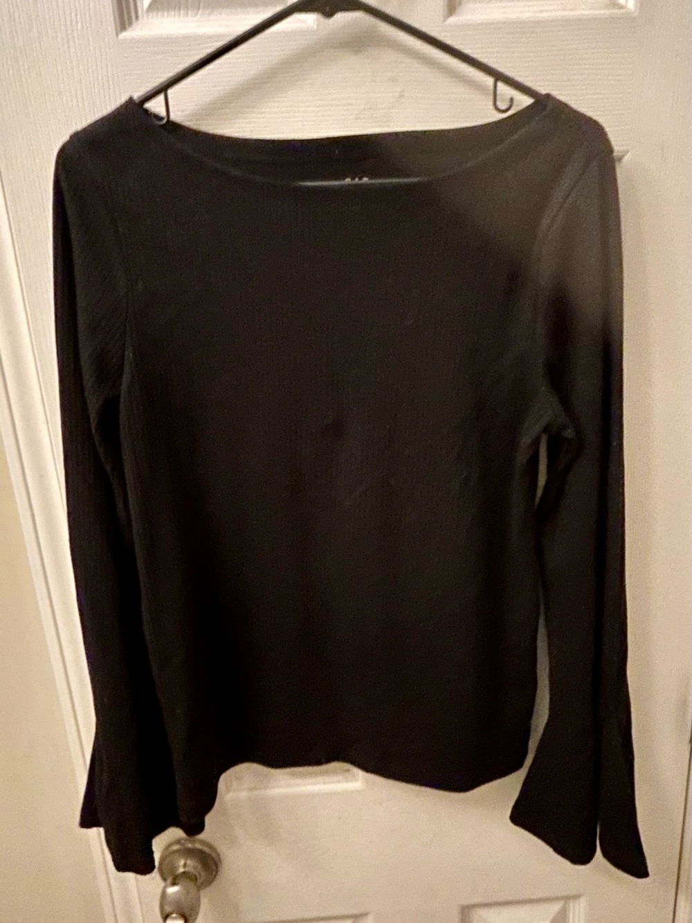 GAP Black Long Sleeve Boatneck Top